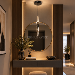 EASD-490 Tekli Modern Sarkıt Kristal LED Avize