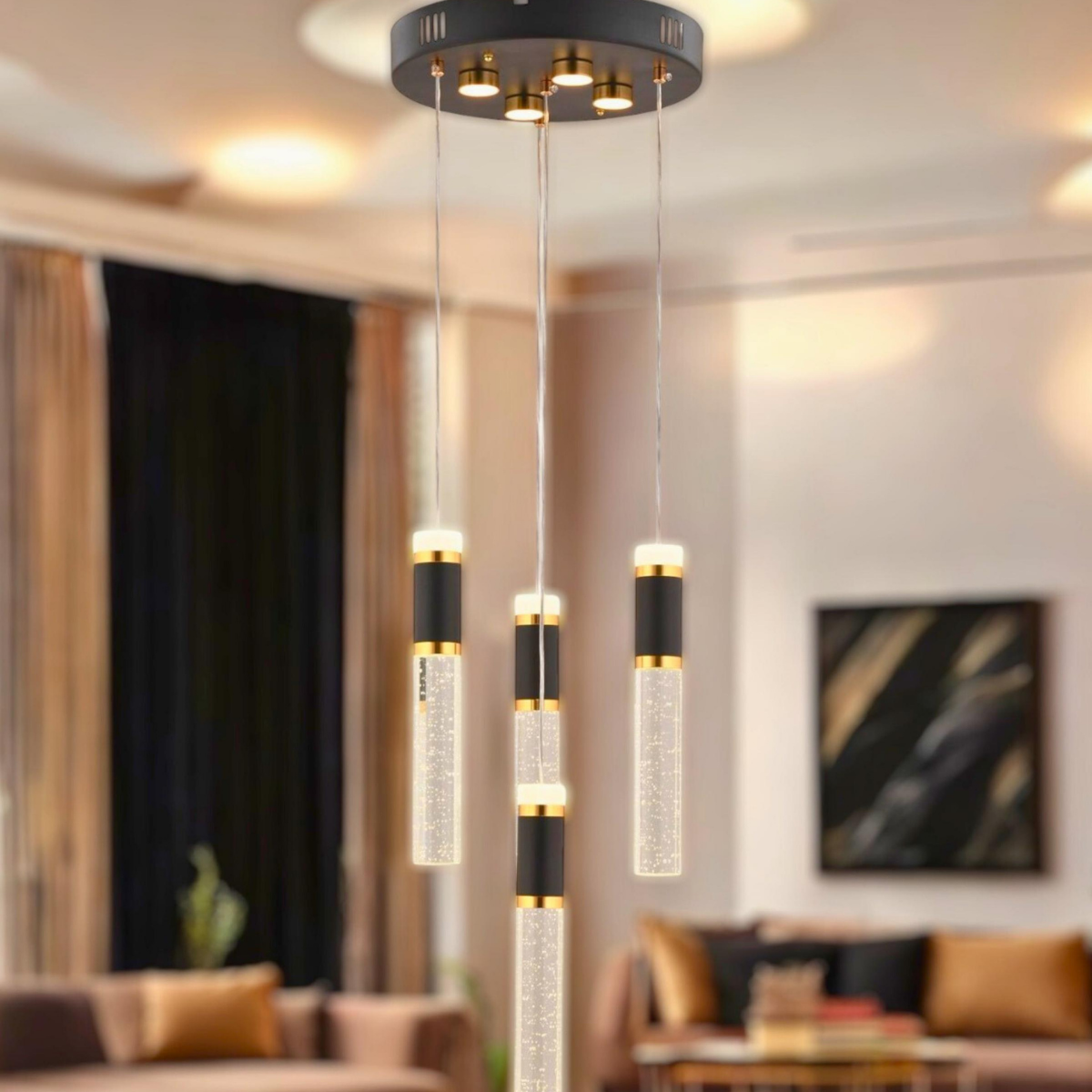 EAPV-164 4'Lü Kristal Sarkıt LED Avize