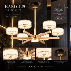 EASD-425 6’lı Modern Kollu LED Avize