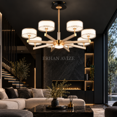 EASD-425 8’li Modern Kollu LED Avize