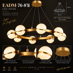 EADM-76 8’li Eskitme Modern LED Avize