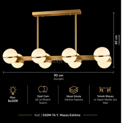 EADM-76 Yemek Masası Eskitme Modern LED Avize