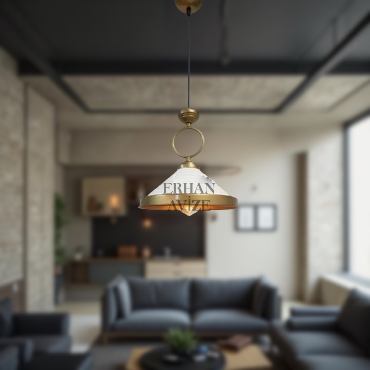 EAYM-6 30’luk Retro Beyaz-Gold Avize