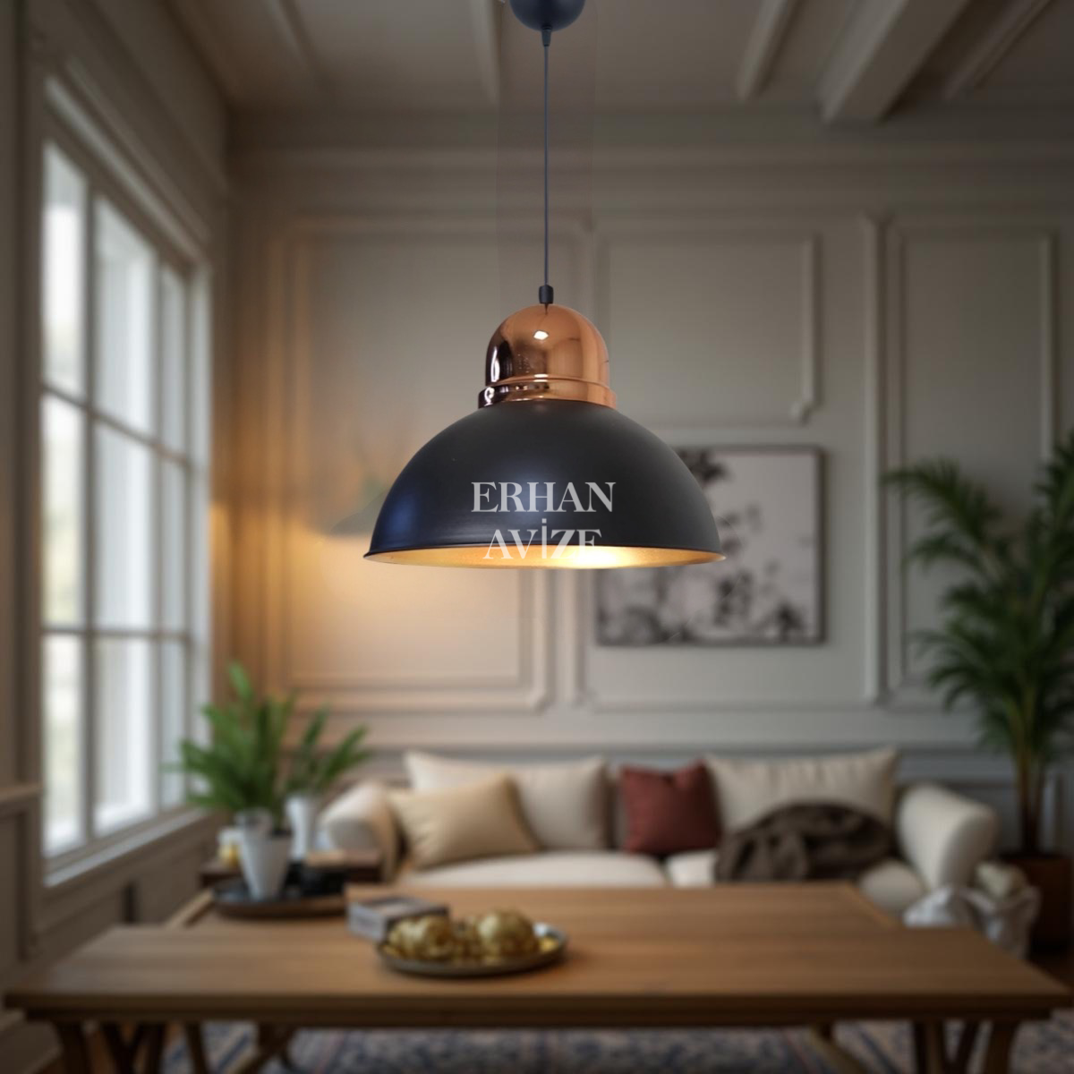 EAYM-21 30’luk Retro Siyah-Gold Avize