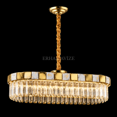 EASD-382 Yemek Masası Gold Kristal LED Avize