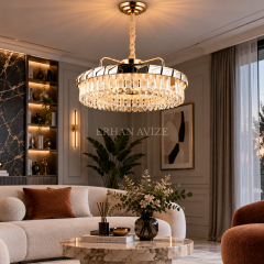 EASD-394 60 cm Gold Kristal LED Avize