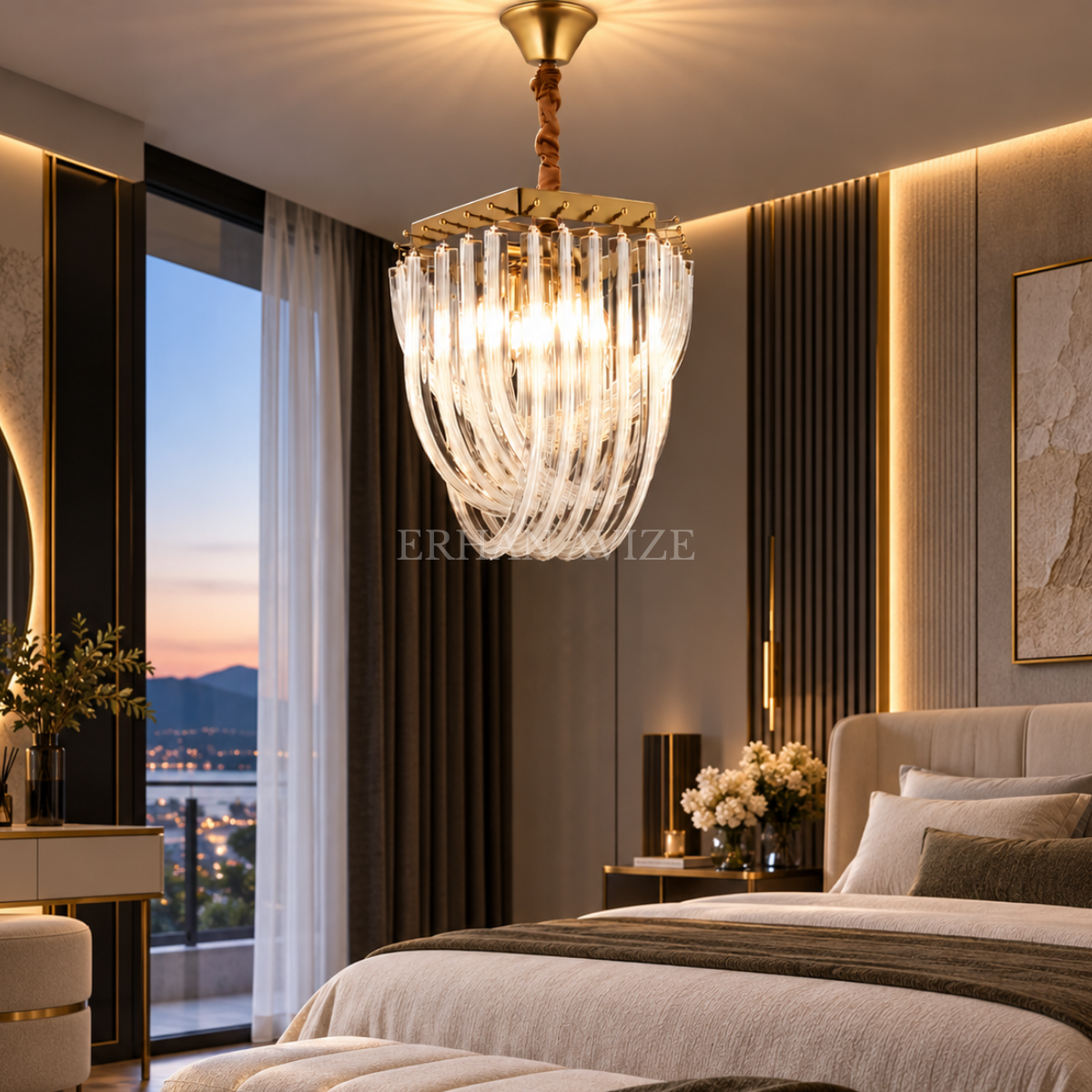 EADM-65 60 cm Gold Kristal Modern Avize