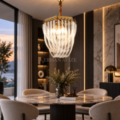 EADM-65 60 cm Gold Kristal Modern Avize