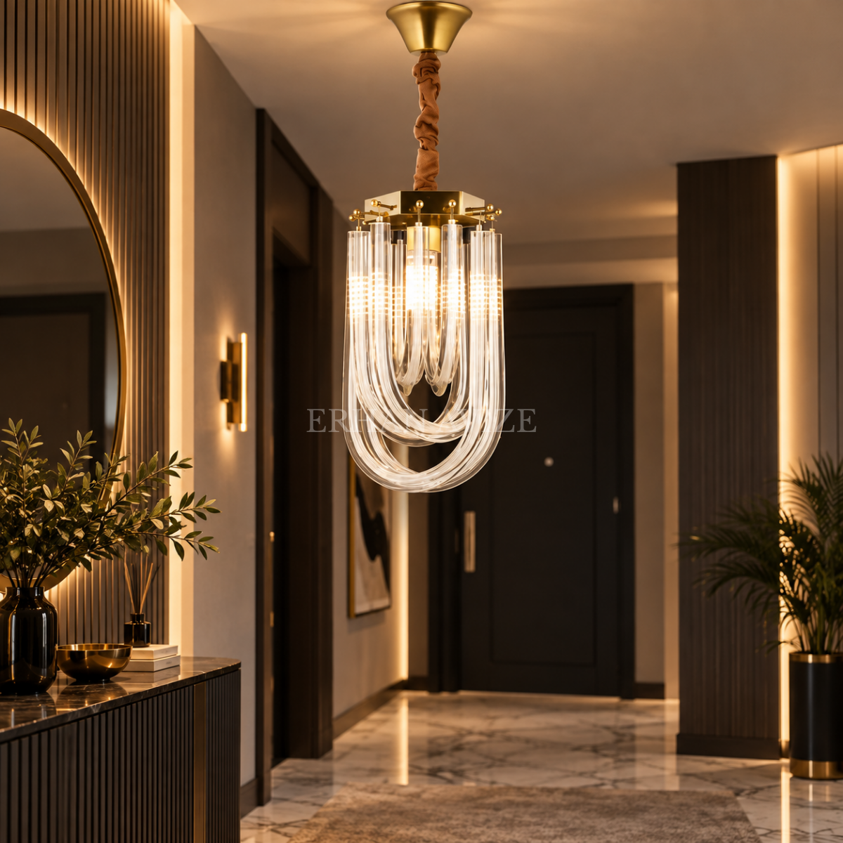 EADM-65 20 cm Gold Kristal Tekli Avize