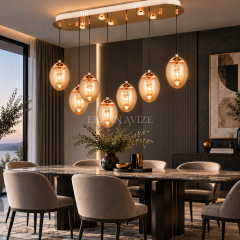 EASD-527 7’li Bal Yemek Masası Modern Avize