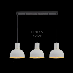 EASRL-1 YM 70’lik 3’lü Retro Beyaz Avize