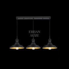 EASRL-2 YM 100’lük 3’lü Retro Siyah Avize