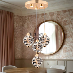 EAPV-105 4'LÜ Gold Kristal Sarkıt LED Avize