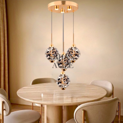 EAPV-105 4'LÜ Gold Kristal Sarkıt LED Avize