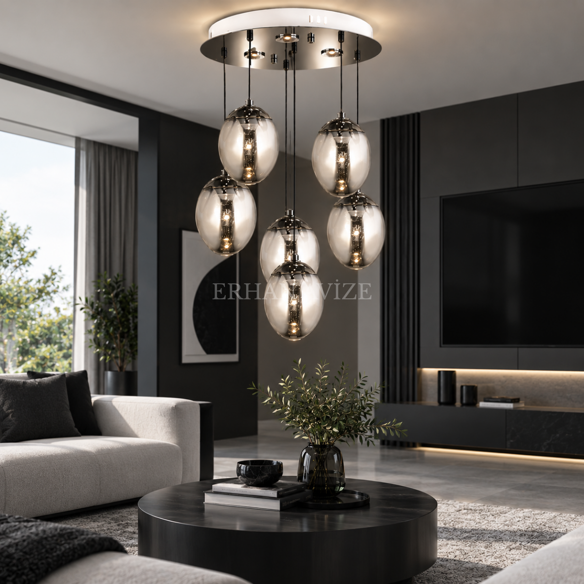 EASD-527 6’lı Platin Modern Avize