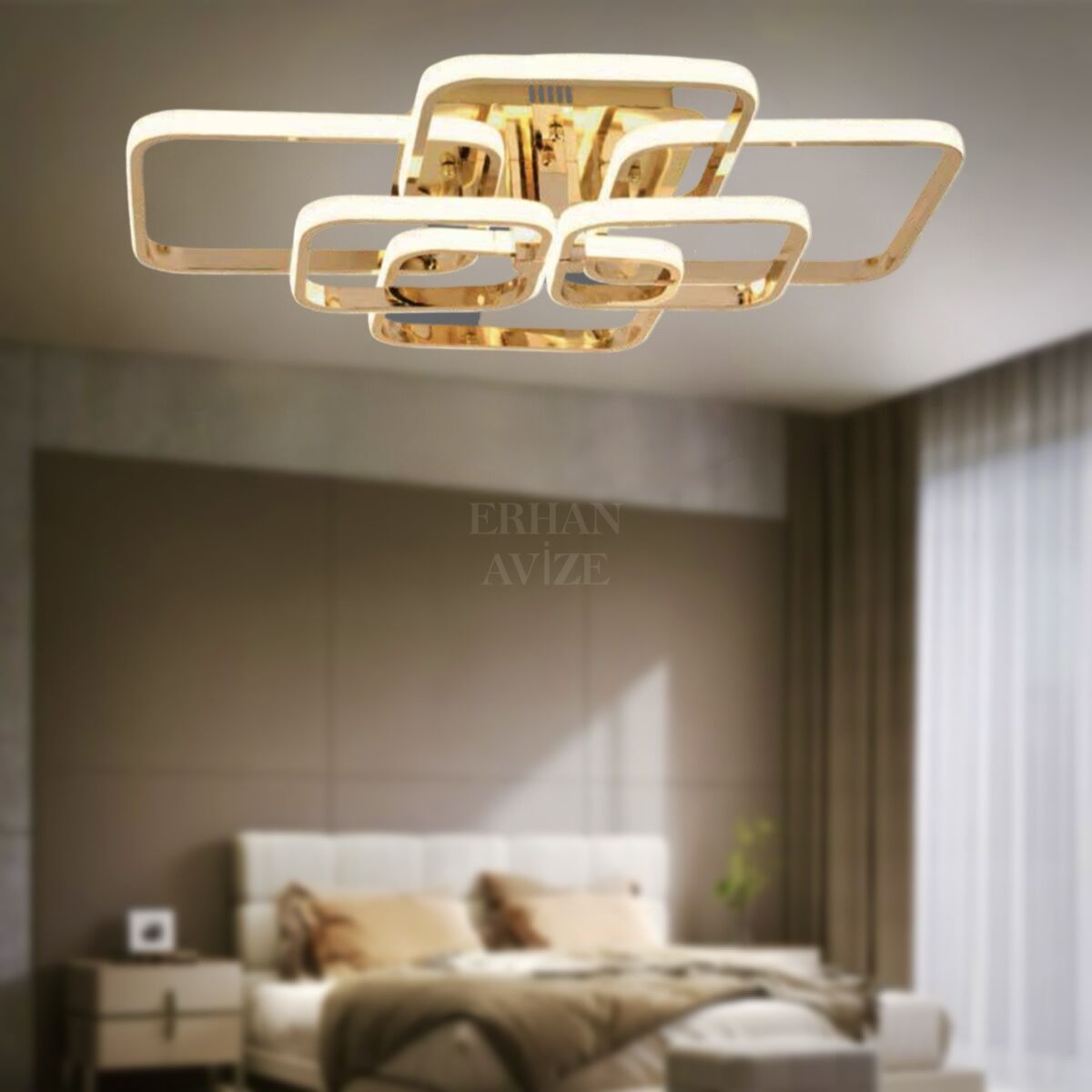 EAAD-110 Plafonyer Gold Kareli  LED Avize