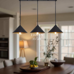 EASRL-4 YM 90’lık 3’lü Retro Siyah Avize