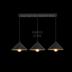 EASRL-4 YM 90’lık 3’lü Retro Siyah Avize