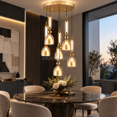 EASD-456 6’lı Bal Modern Kadeh Sarkıt Avize