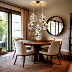 EAPV-105 6'LI Gold Kristal Sarkıt LED Avize