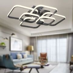 EAAD-110 Plafonyer Siyah Kareli LED Avize