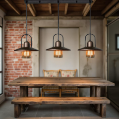 EASRL-11 YM 80’lik 3’lü Retro Kahve Mermer Avize