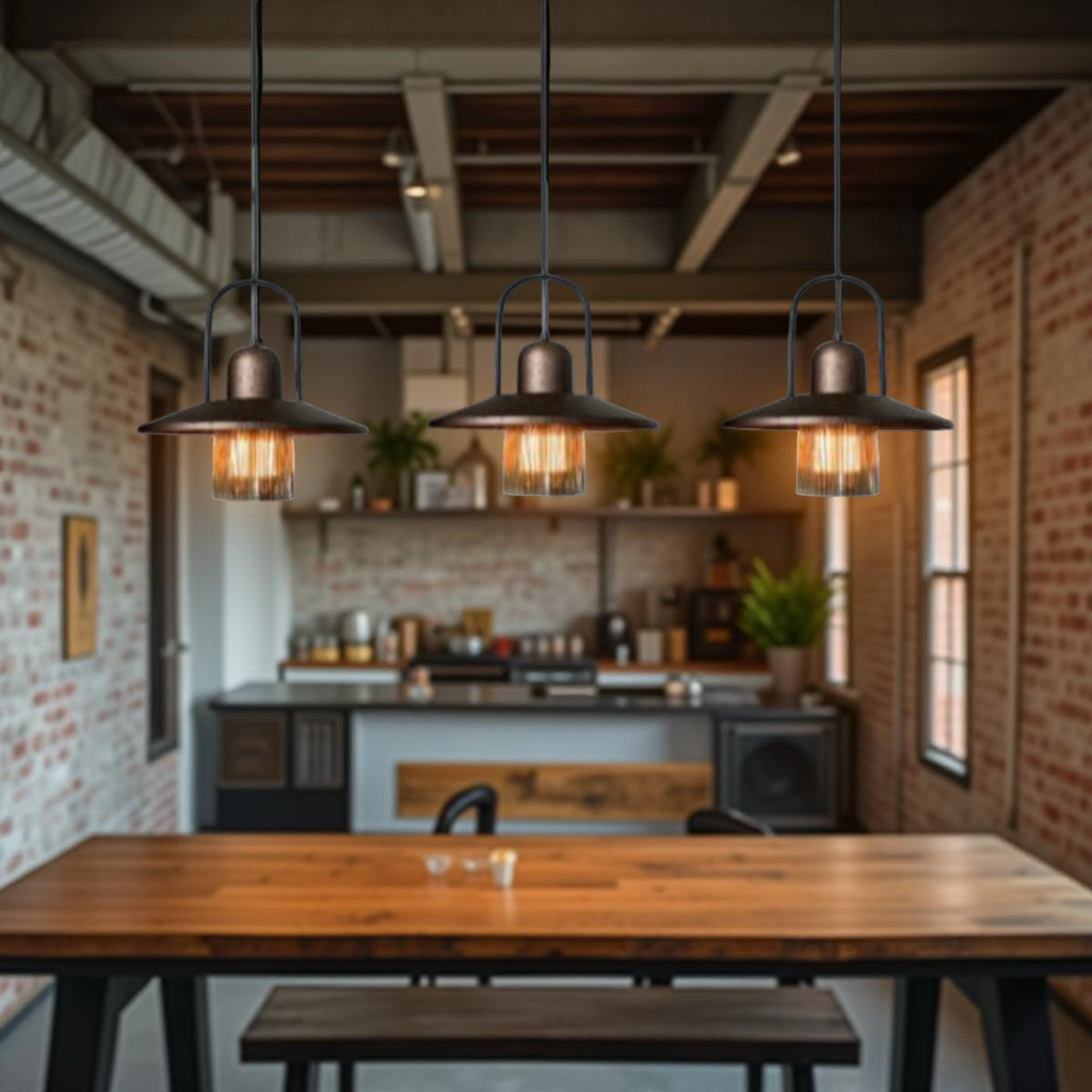 EASRL-11 YM 80’lik 3’lü Retro Kahve Mermer Avize