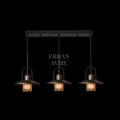 EASRL-11 YM 80’lik 3’lü Retro Kahve Mermer Avize