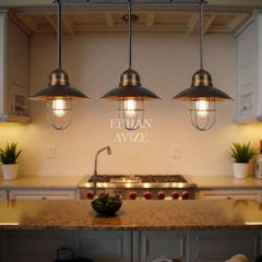 EASRL-10 YM 80’lik 3’lü Retro Yıldız Patina Avize