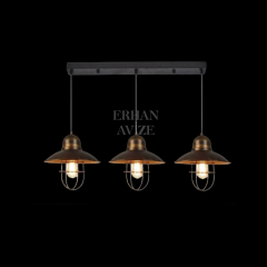 EASRL-10 YM 80’lik 3’lü Retro Yıldız Patina Avize