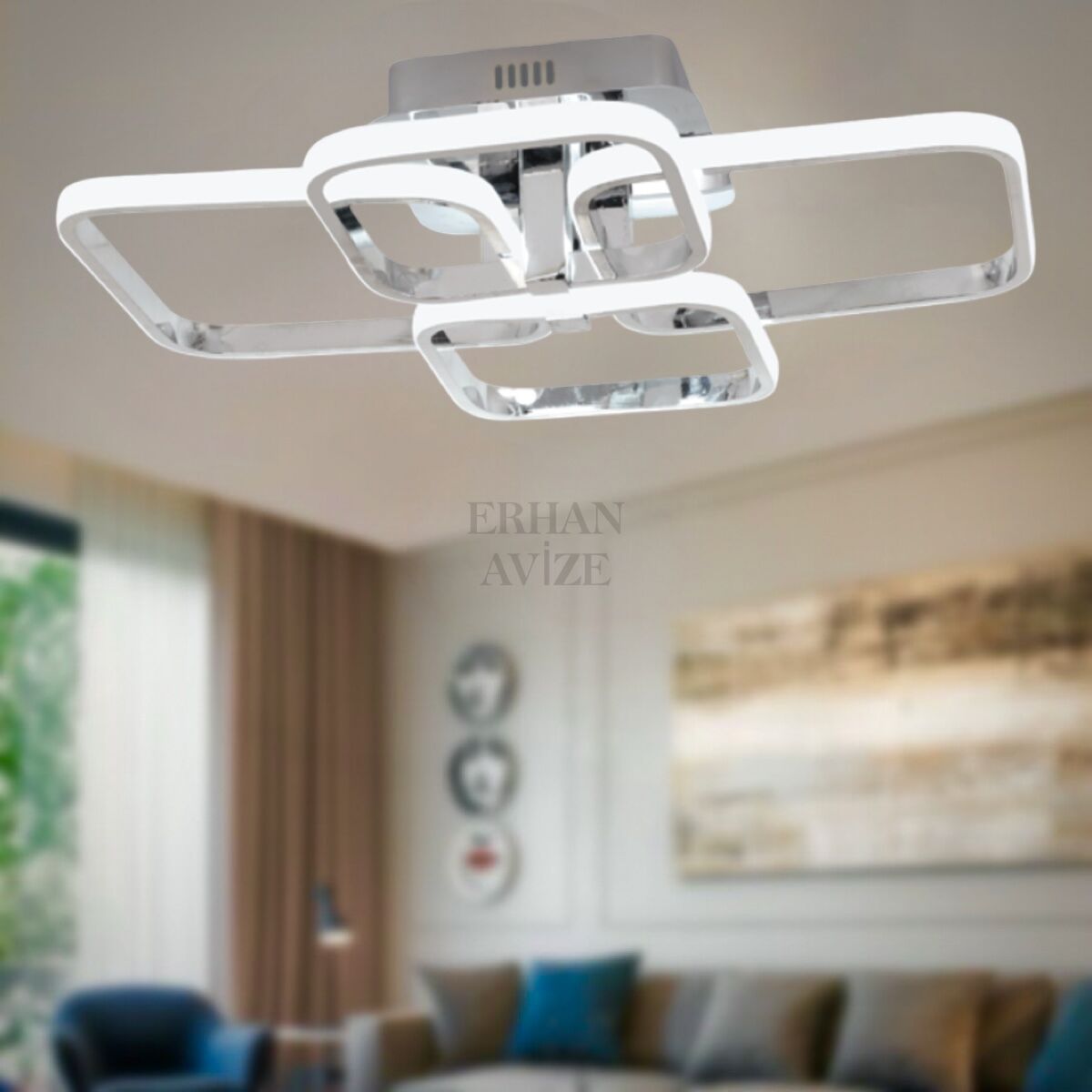 EAAD-109 Plafonyer Krom Kareli LED Avize
