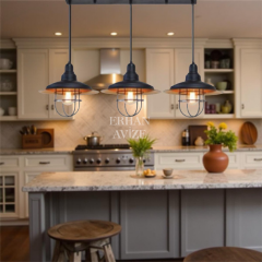 EASRL-9 YM 80’lik 3’lü Retro Siyah Avize