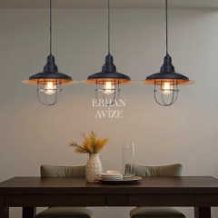 EASRL-9 YM 80’lik 3’lü Retro Siyah Avize