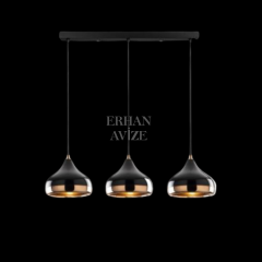 EASRL-14 YM 80’lik 3’lü Retro Siyah Avize