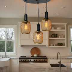 EASRL-13 50’lik 3’lü Sarkıt Siyah Retro Avize