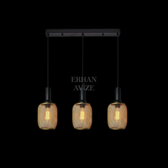 EASRL-13 YM 80’lik 3’lü Retro Siyah Avize