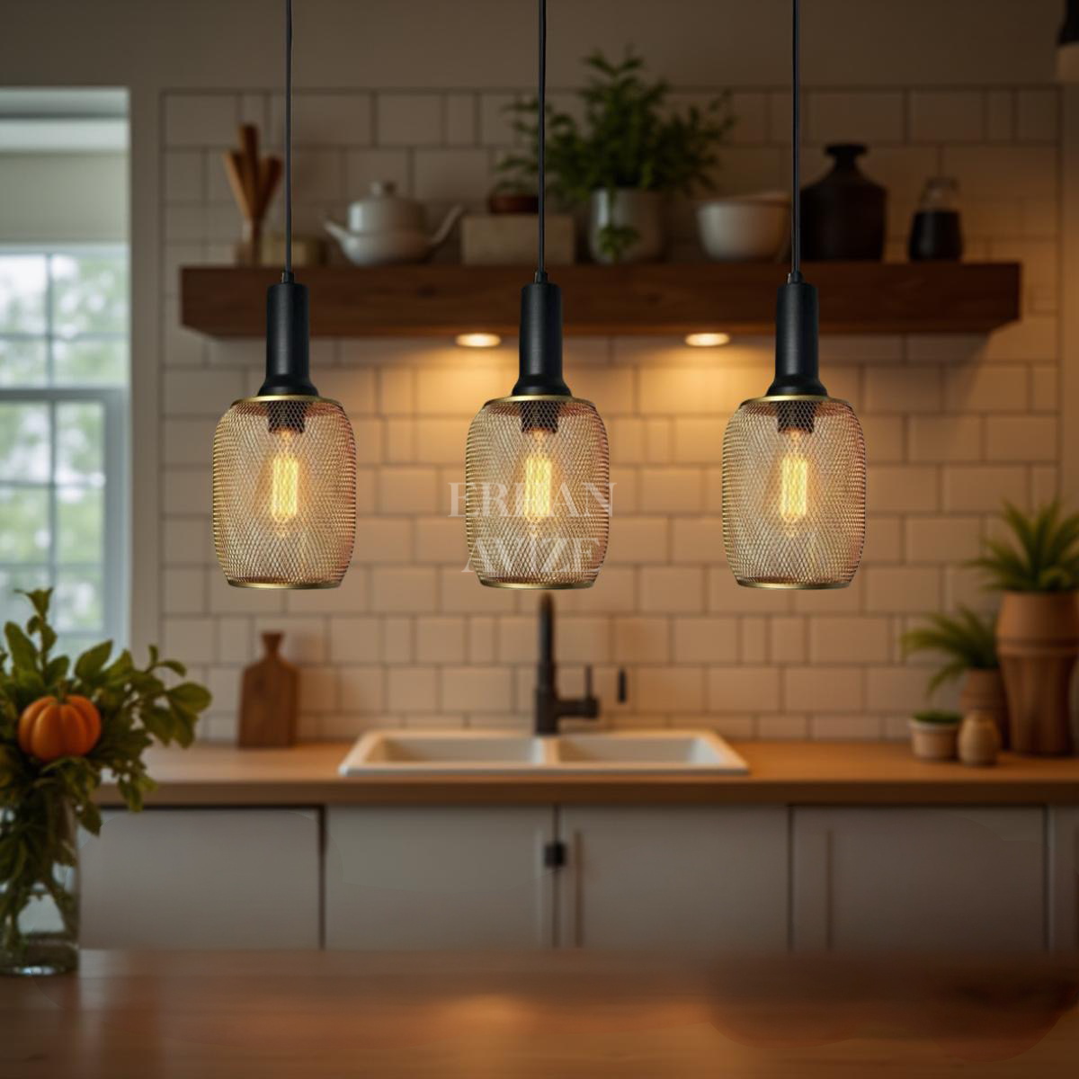 EASRL-13 YM 80’lik 3’lü Retro Siyah Avize