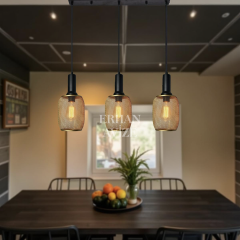 EASRL-13 YM 80’lik 3’lü Retro Siyah Avize