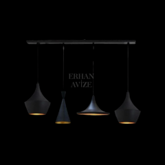 EASRL-16 YM 120’lik 4’lü Retro Siyah Avize