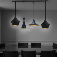 EASRL-16 YM 120’lik 4’lü Retro Siyah Avize