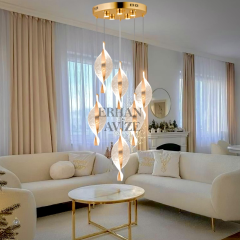 EASD-128 6'LI Sarkıt Gold Pleksi Model Tasarım LED Avize