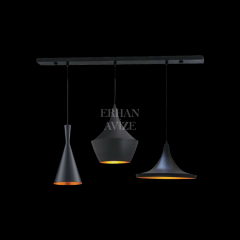 EASRL-15 YM 80’lik 3’lü Retro Siyah Avize