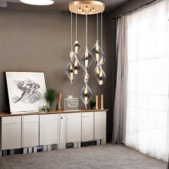 EASD-128 6'LI Sarkıt Gold LED Avize