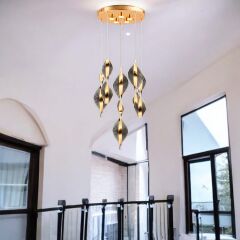 EASD-128 6'LI Sarkıt Gold LED Avize