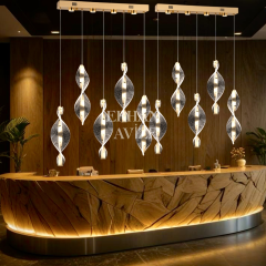 EASD-128 5'Li Sıralı Yemek Masası Gold LED Avize