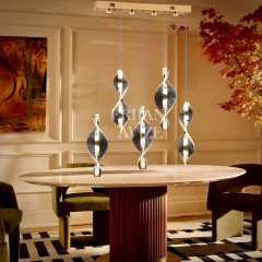 EASD-128 5'Li Sıralı Yemek Masası Gold LED Avize