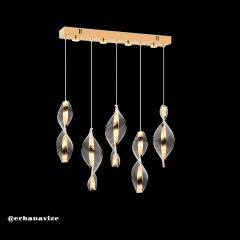 EASD-128 5'Li Sıralı Yemek Masası Gold LED Avize