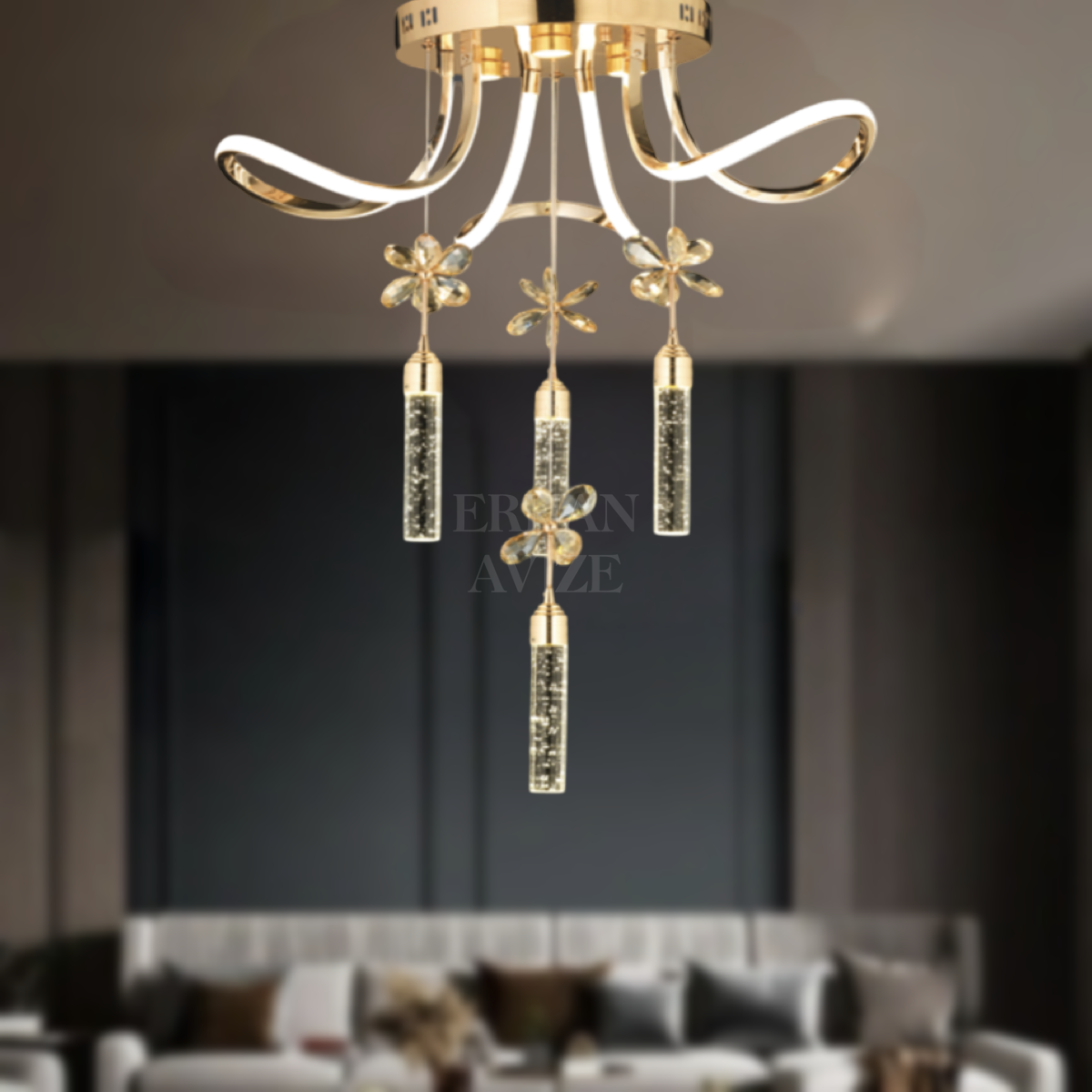 EAAD-54 Sarkıt Gold LED Avize