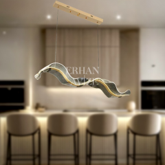 EASD-148 Modern Pleksi Tasarım Gold Avize