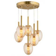 EAPD-181 6’lı Bal Eskitme Modern Camlı Avize